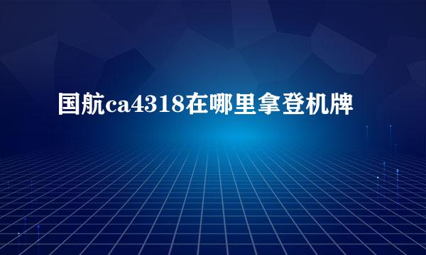 国航ca4318在哪里拿登机牌