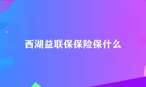 西湖益联保保险保什么