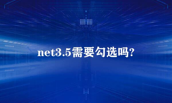 net3.5需要勾选吗?