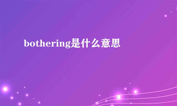 bothering是什么意思