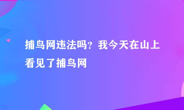 捕鸟网违法吗？我今天在山上看见了捕鸟网