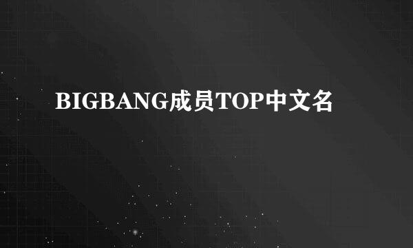 BIGBANG成员TOP中文名