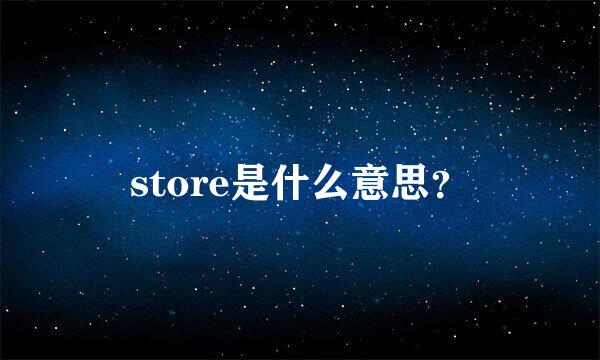 store是什么意思？