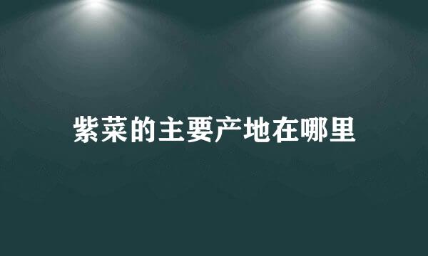 紫菜的主要产地在哪里