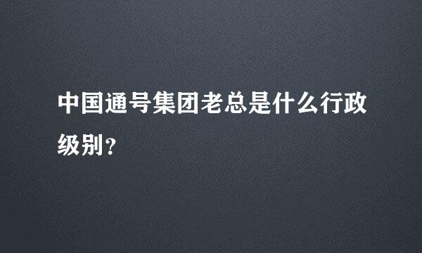 中国通号集团老总是什么行政级别？