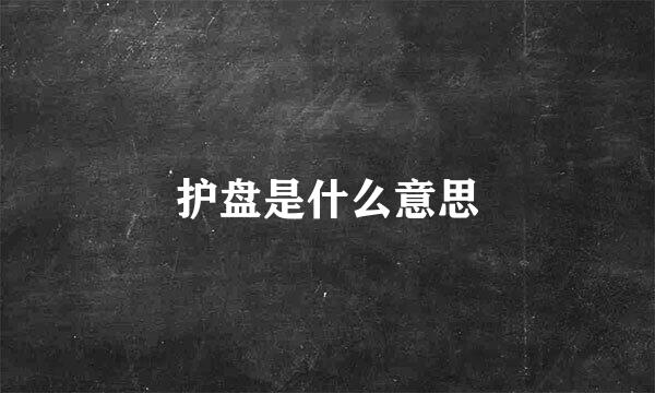 护盘是什么意思