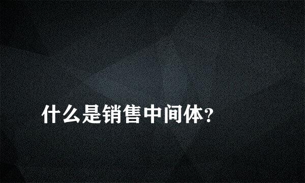 
什么是销售中间体？
