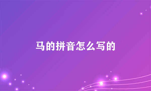 马的拼音怎么写的