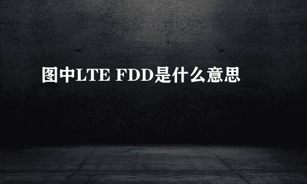 图中LTE FDD是什么意思