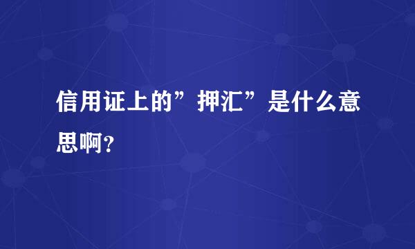 信用证上的”押汇”是什么意思啊？