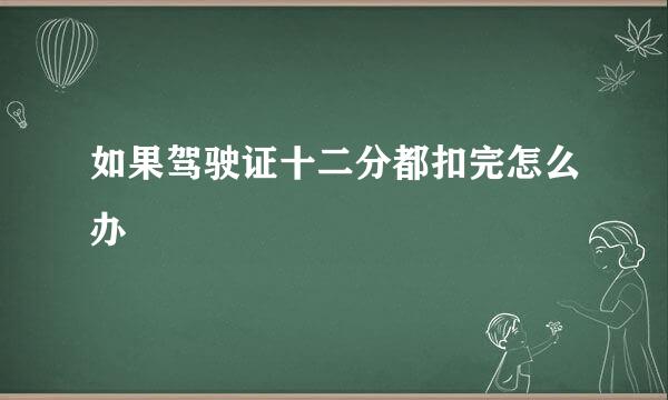 如果驾驶证十二分都扣完怎么办