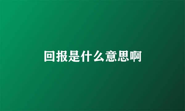 回报是什么意思啊