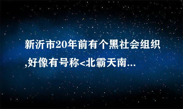 新沂市20年前有个黑社会组织,好像有号称<北霸天南霸天>的等等,还有几个女人?有谁知道的详细点告诉我!