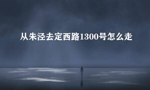 从朱泾去定西路1300号怎么走