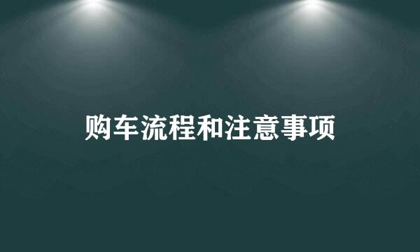 购车流程和注意事项