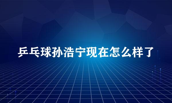 乒乓球孙浩宁现在怎么样了