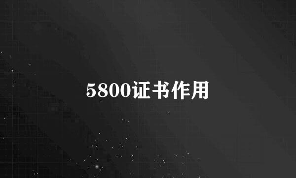 5800证书作用