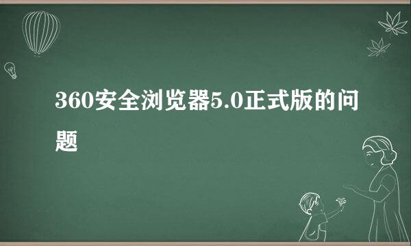 360安全浏览器5.0正式版的问题