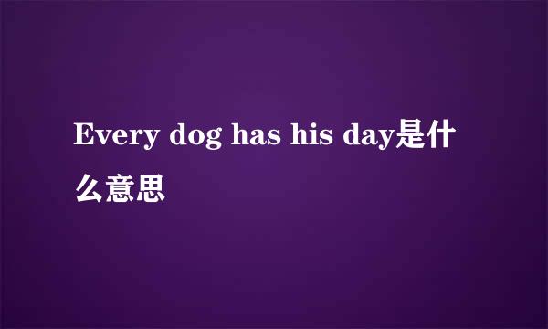 Every dog has his day是什么意思