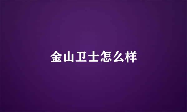 金山卫士怎么样