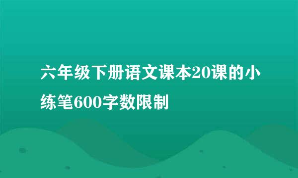 六年级下册语文课本20课的小练笔600字数限制