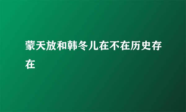 蒙天放和韩冬儿在不在历史存在