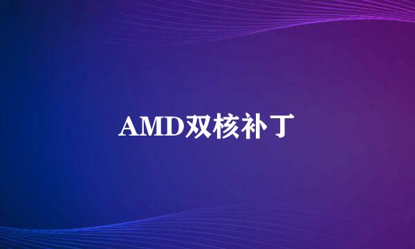 AMD双核补丁