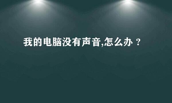 我的电脑没有声音,怎么办 ?