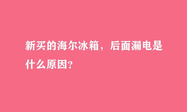 新买的海尔冰箱，后面漏电是什么原因？