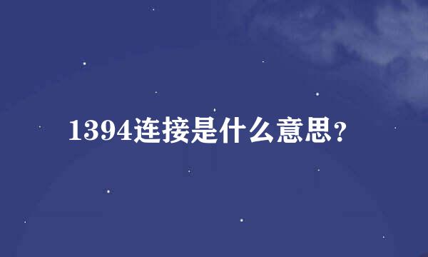 1394连接是什么意思？