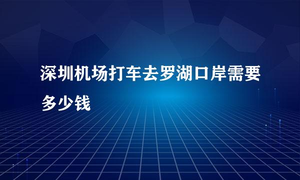 深圳机场打车去罗湖口岸需要多少钱