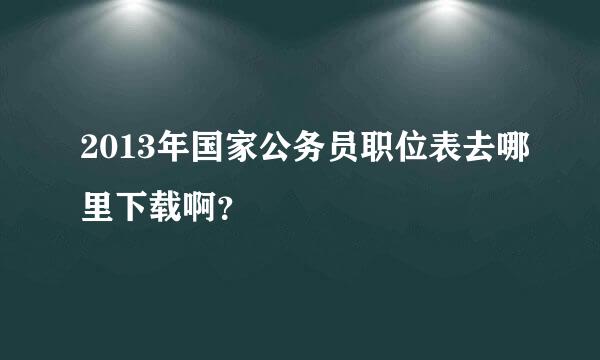 2013年国家公务员职位表去哪里下载啊？