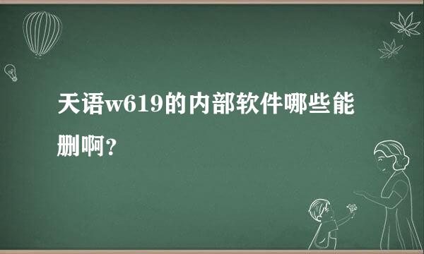 天语w619的内部软件哪些能删啊？