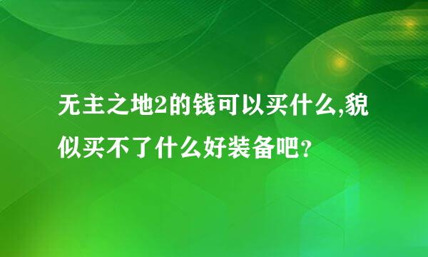 无主之地2的钱可以买什么,貌似买不了什么好装备吧？