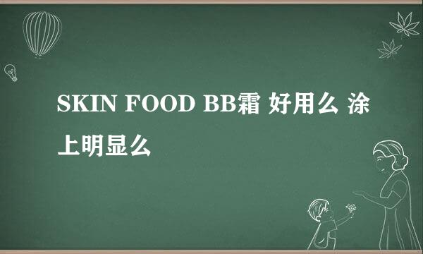 SKIN FOOD BB霜 好用么 涂上明显么