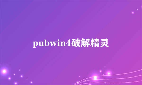 pubwin4破解精灵