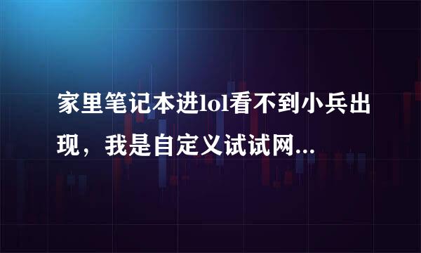 家里笔记本进lol看不到小兵出现，我是自定义试试网速的。这是怎么回事