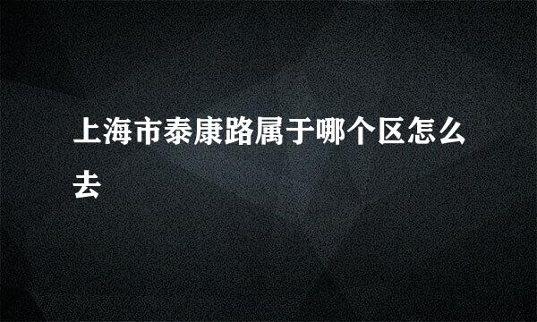 上海市泰康路属于哪个区怎么去