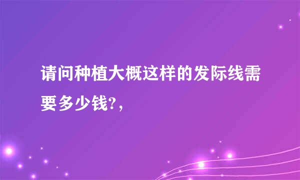 请问种植大概这样的发际线需要多少钱?，