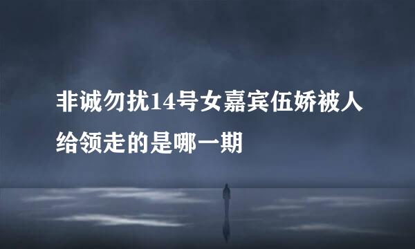 非诚勿扰14号女嘉宾伍娇被人给领走的是哪一期