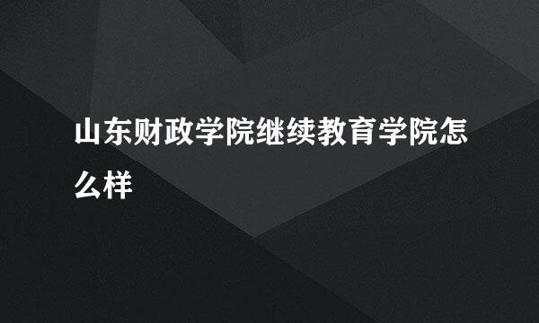 山东财政学院继续教育学院怎么样