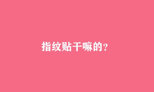 指纹贴干嘛的？