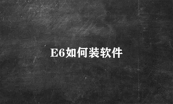 E6如何装软件