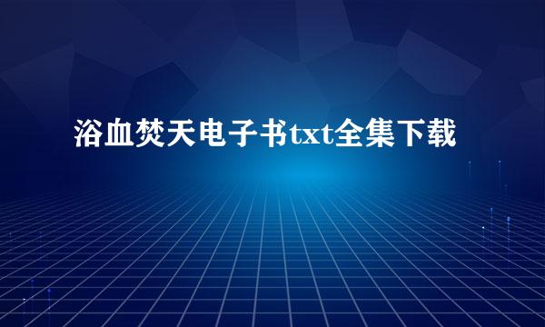 浴血焚天电子书txt全集下载