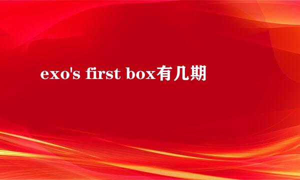 exo's first box有几期