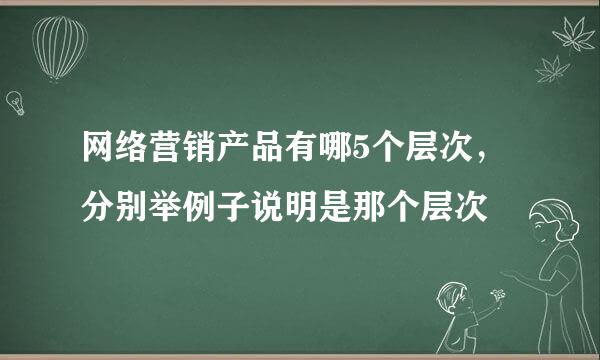 网络营销产品有哪5个层次，分别举例子说明是那个层次