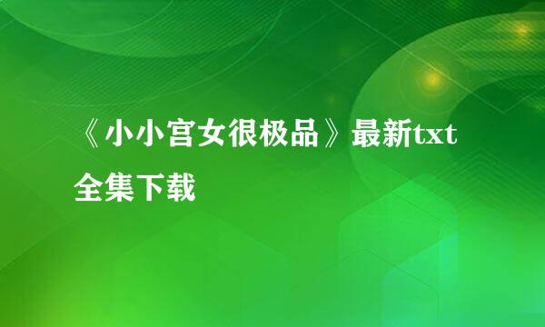 《小小宫女很极品》最新txt全集下载