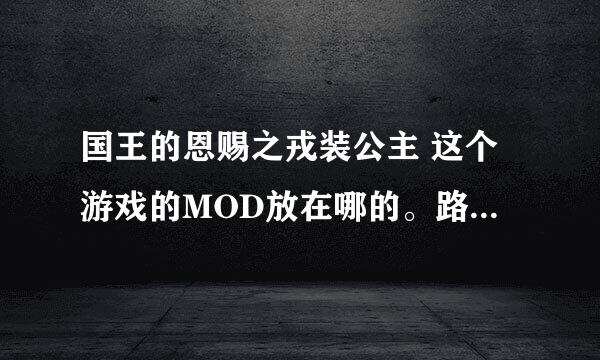 国王的恩赐之戎装公主 这个游戏的MOD放在哪的。路径是。。。