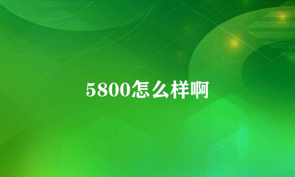 5800怎么样啊