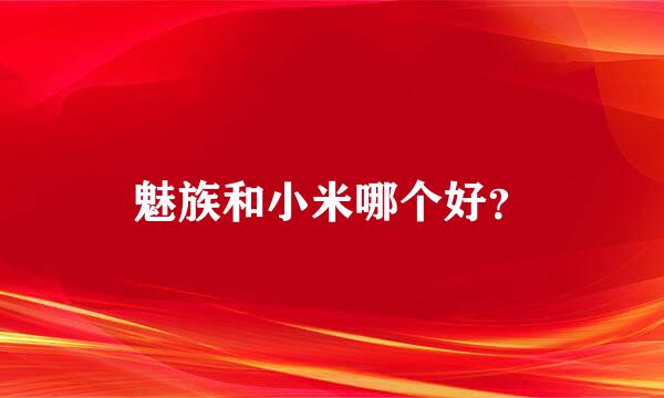 魅族和小米哪个好？